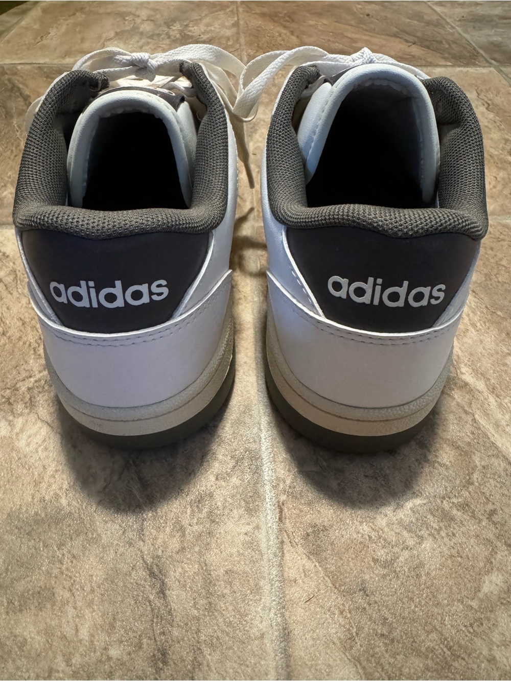 adidas White and Green Low-Top Sneakers with Cream Accents - Picture 4 of 8